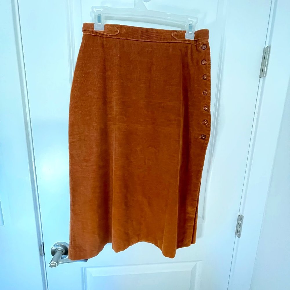 Vintage Rust Corduroy Skirt